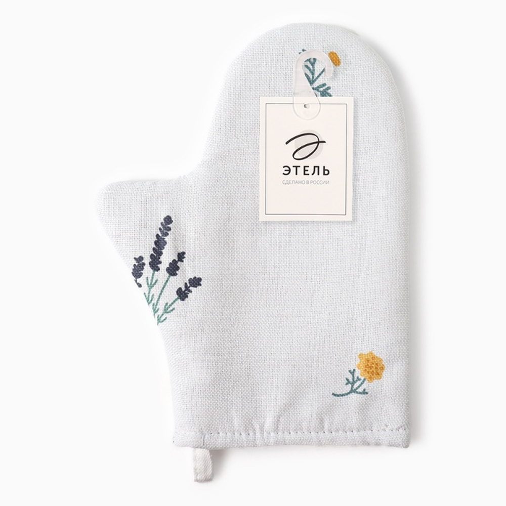 Варежка-прихватка «Этель. Полевые цветочки», 20×27 см, рогожка 176 г/м², 100% хлопок