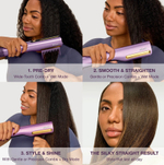 Shark SilkiPro Straight HT401UKPU выпрямитель для волос, фен-стайлер 2-в-1 Wet-to-Dry, профессиональный прибор для укладки волос, керамический выпрямитель
