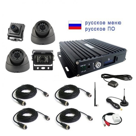 Комплект видеонаблюдения для транспорта NSCAR401HD (4G+GPS+WiFi)