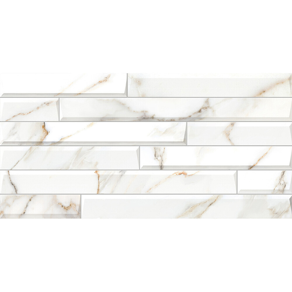 Плитка облицовочная Alma Ceramica Nevada белая геометрия 500x249x7,5 мм (12 шт.=1,494 кв.м)
