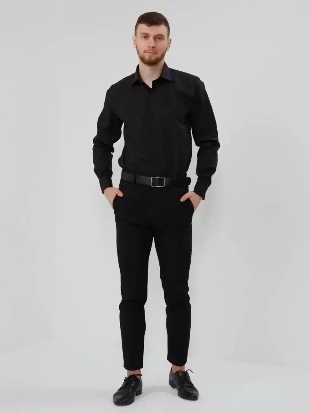 Рубашка классическая CLASSIC FIT с длинным рукавом, черная