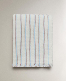 ZARA HOME ДЕТСКИЙ МУСЛИНОВЫЙ ПЛЕД, СИНИЙ