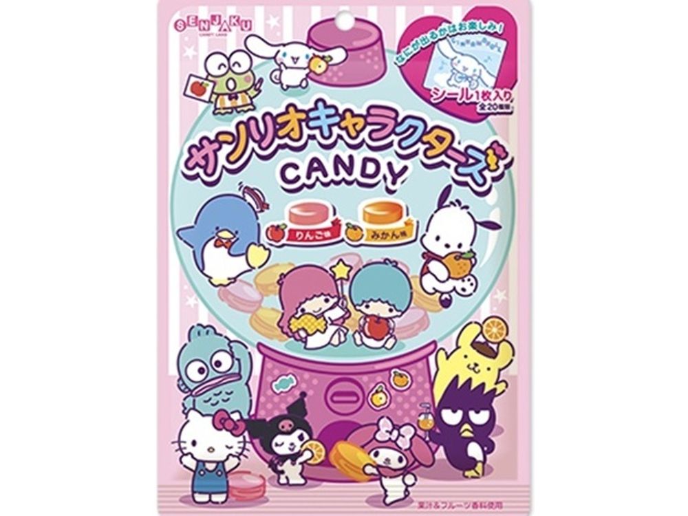 Леденцы Персонажи Санрио со вкусом яблока и апельсина (+наклейка) Senjaku, 47 гр