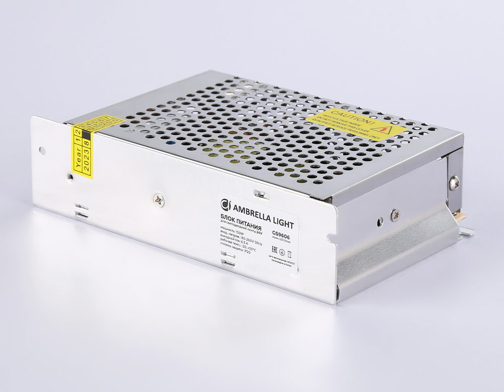 Блок питания для светодиодной ленты 24V 150W 6.3A IP20 90-260V 159*98*38 GS9606