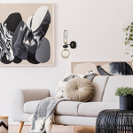 Настенный светильник 2x40Вт G9, металл/стекло, черный/золото, янтарный/дымчатый