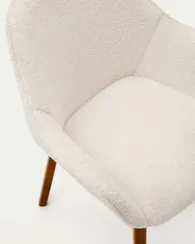 Стул Aleli, белый мех, ножки орех