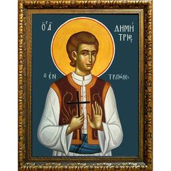 Димитрий (Митр) Триполицкий мученик. Икона на холсте.