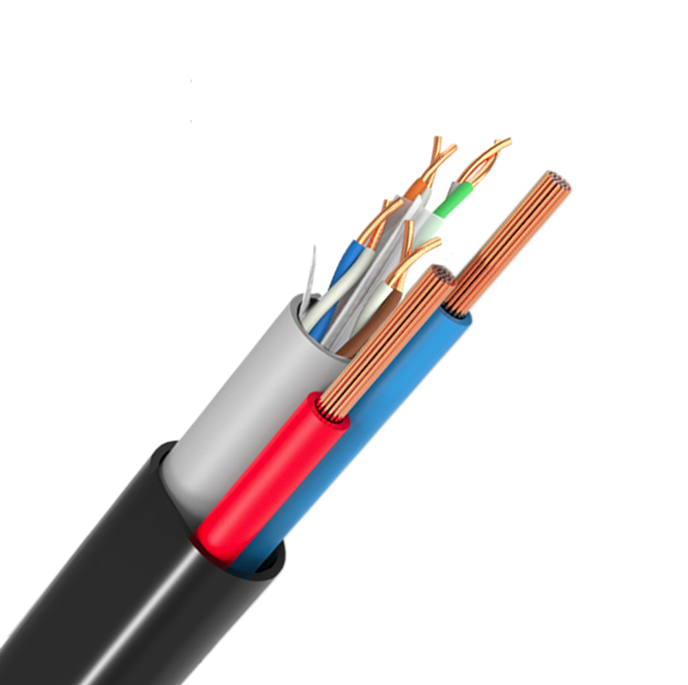 Кабель UTP 5e с питанием, 4x2x0.5 мм + 2х0.75мм, 24AWG медь, внешний, 305 м/бухта