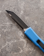 Автоматический складной нож SteelBro UTX-85 T/E Light Blue Tanto Black 233-1LBL (голубой) фронталка/выкидуха