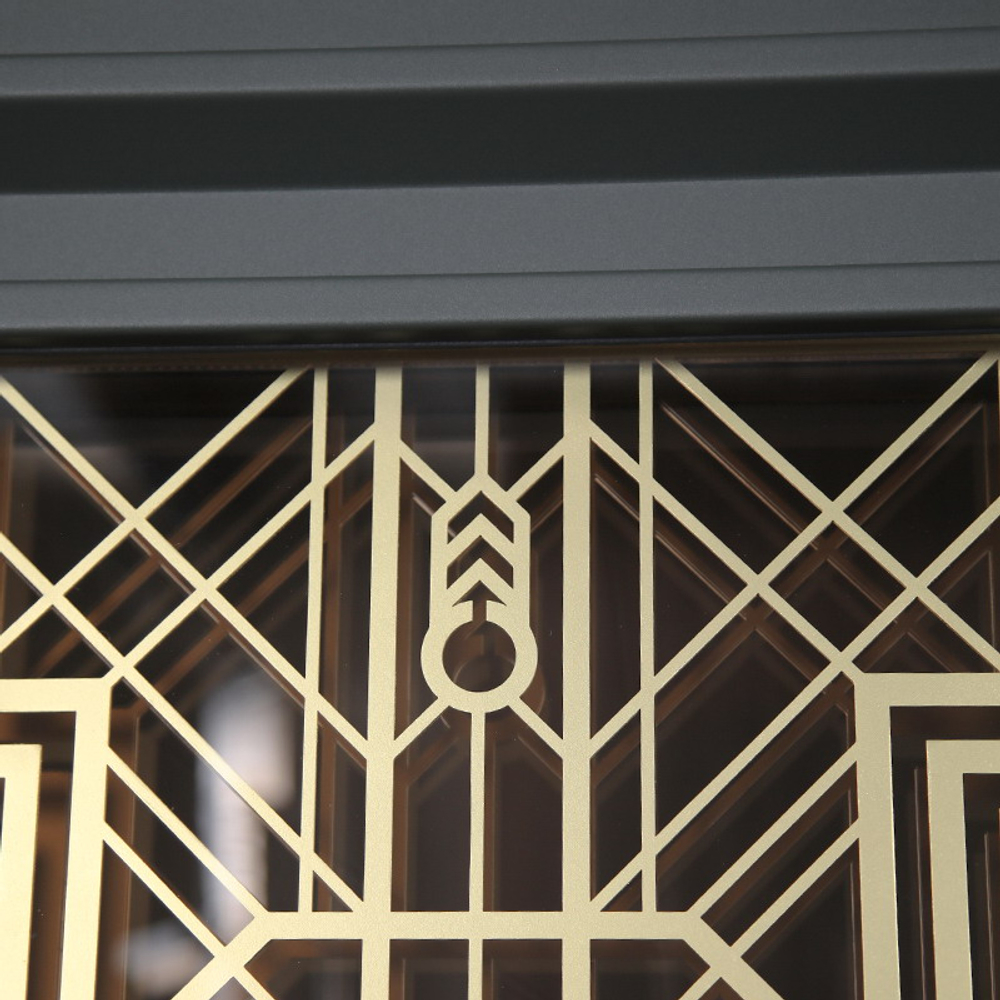 Стальная дверь "Изумруд" с окном и лазерной резкой (терморазрыв 3к)