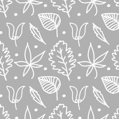 Бесшовный принт c осенней ботаникой