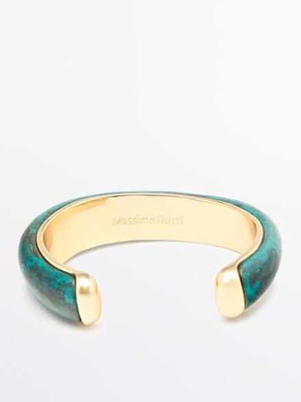 Massimo Dutti Спиралевидный браслет, фисташково-зеленый