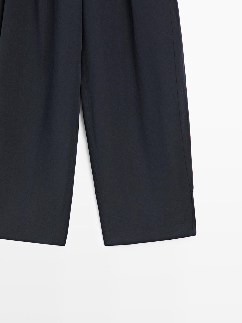 Massimo Dutti Свободные брюки со складками, темно-синий