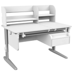 Растущая парта Дэми СУТ 62 PRO с полкой СУТ.62.250 и тумбой (1150×750 мм)