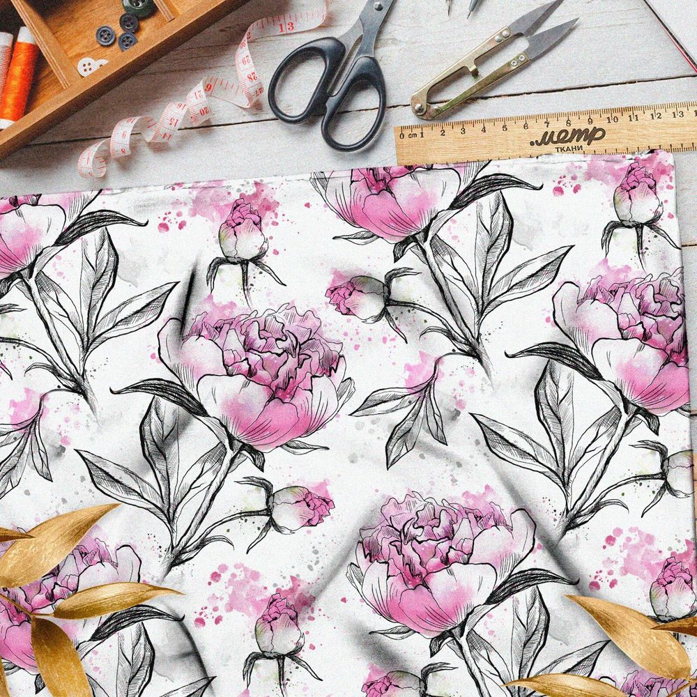 Ткань дюспо живописные цветы