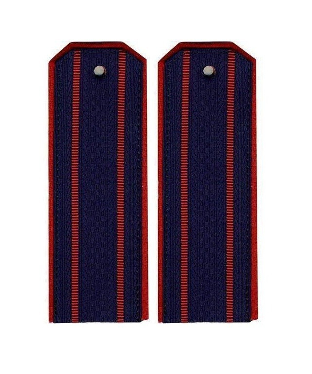 Погоны Следственного комитета синие с красным кантом и двумя красными просветами