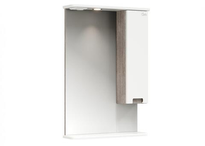 Зеркальный шкаф с подсветкой Onika ХАРПЕР 58.01 белый глянец правый