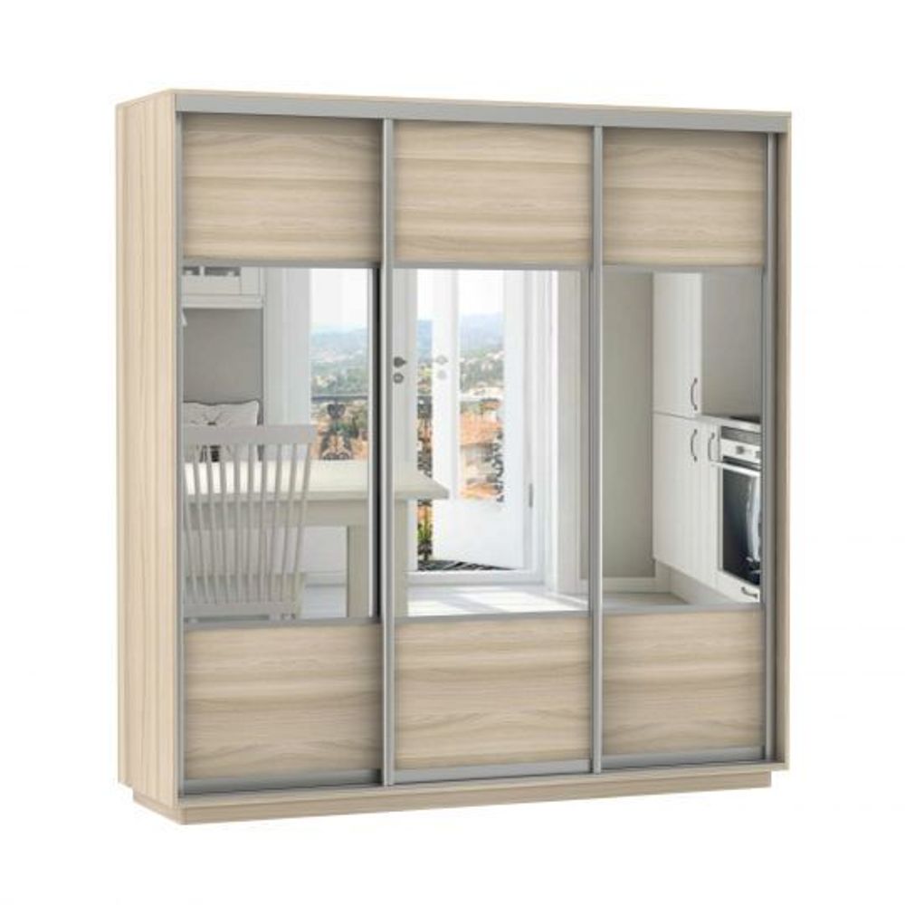 Шкаф-купе "Экспресс Комби Трио" (ясень шимо светлый) 2400х1800, МК Е1, г. Белореченск