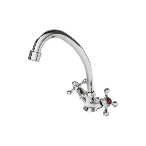 Смеситель для кухни 1/2 кер F4008 FRAP КРЕСТ (выс.пов.излив, п/шпильку, хром, силумин)