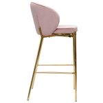 Стул барный Bergenson Bjorn Coral, велюр, розовый