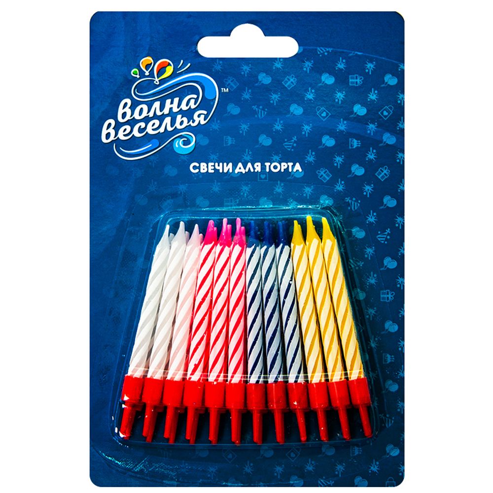 Свечи Яркий дизайн 24 шт