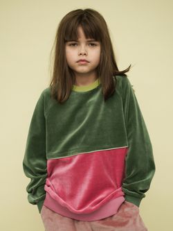 Велюровый свитшот ГРАНИТ/БРУСНИКА