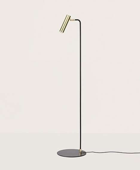 Торшер Maru черный - латунь