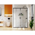 Душевая дверь Azario Tokyo раздвижная 170х195, толщина полотна 6мм , цвет профиля черный матовый