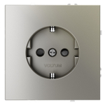 Розетка встраиваемая VOLTUM S70 с заземлением и защитными шторками, 16А, (шелк)