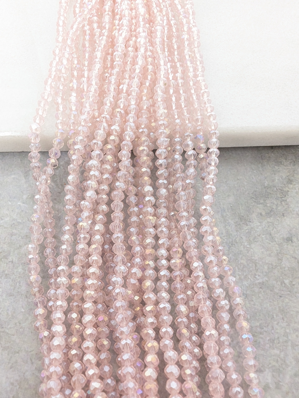 Бусины стеклянные рондель 3мм