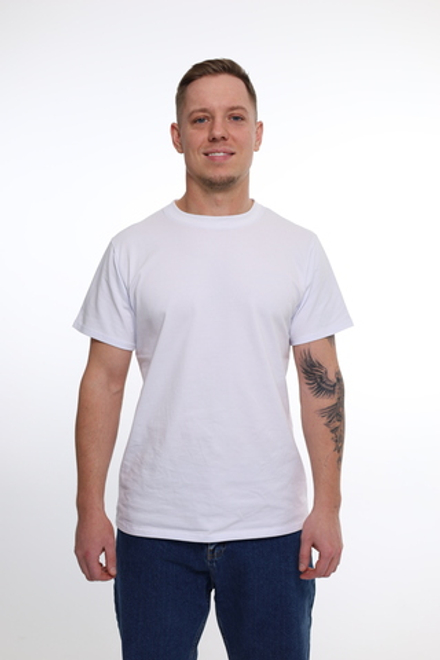 Футболка базовая белая, хлопок с эластаном