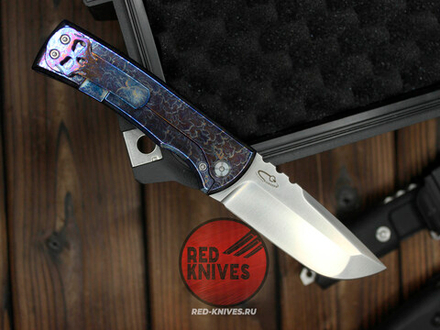 Нож CHAVES KNIVES 229 REDENCION KICKSTOP FLIPPER "Огненный" Титан
