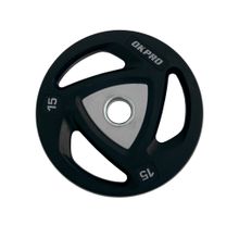 Диск олимпийский полиуретановый 15 кг OKPRO серый лого