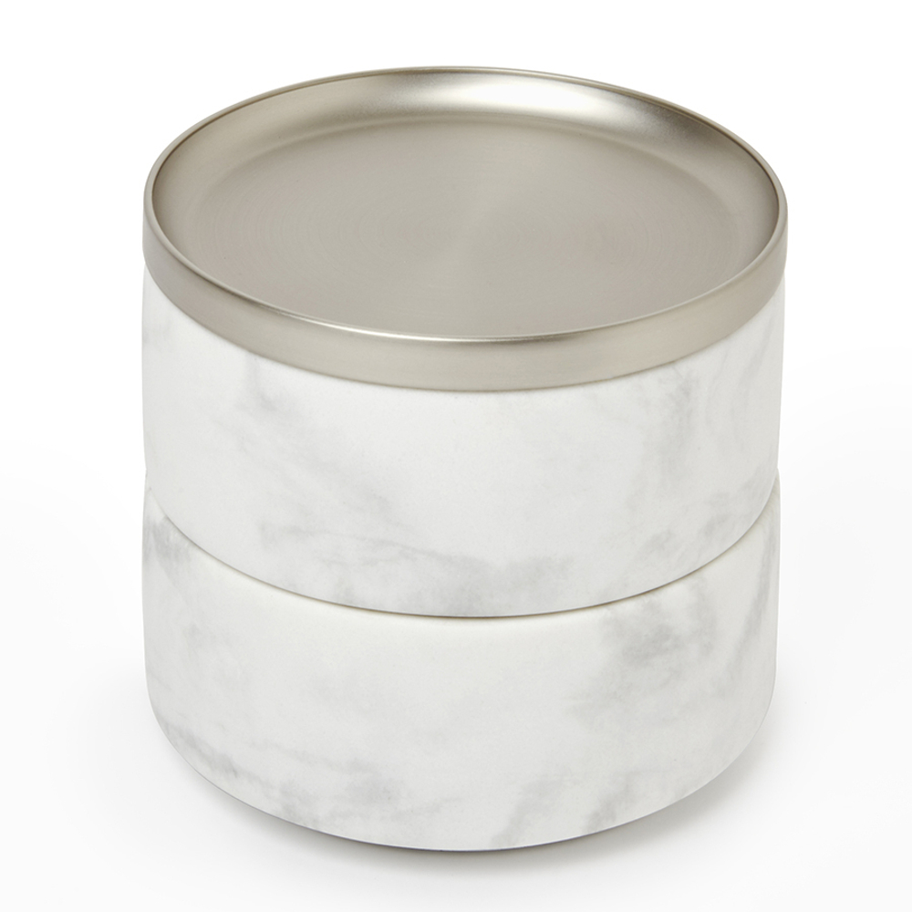 Шкатулка tesora, белая/никель