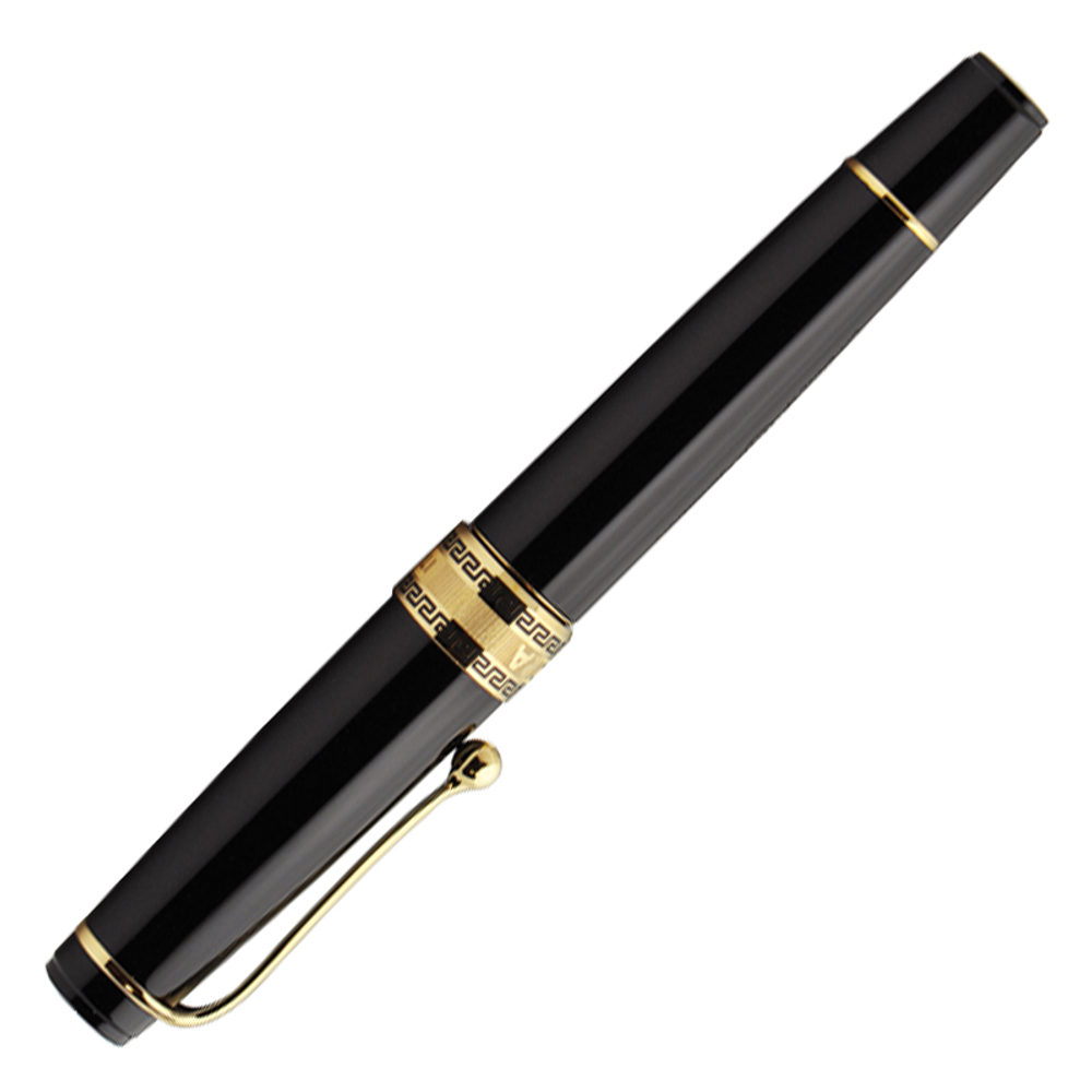 Перьевая ручка Aurora Optima Resina black GT , перо - F, в подарочной коробке