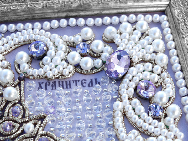 ЖС-8-СФ Набор для вышивания хрустальными камнями Ангел Хранитель (сиреневый)