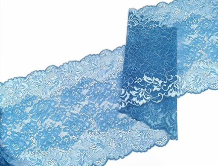 Эластичное кружево, ОПТ, 22 см, аква, (Арт: EK-2533), м