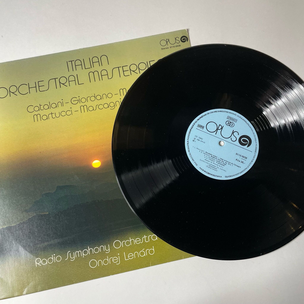 Винтажная виниловая пластинка LP Radio Symphony Orchestra Bratislava, Ondrej Lenard Italian Orchestral Masterpieces (Чехословакия 1980)