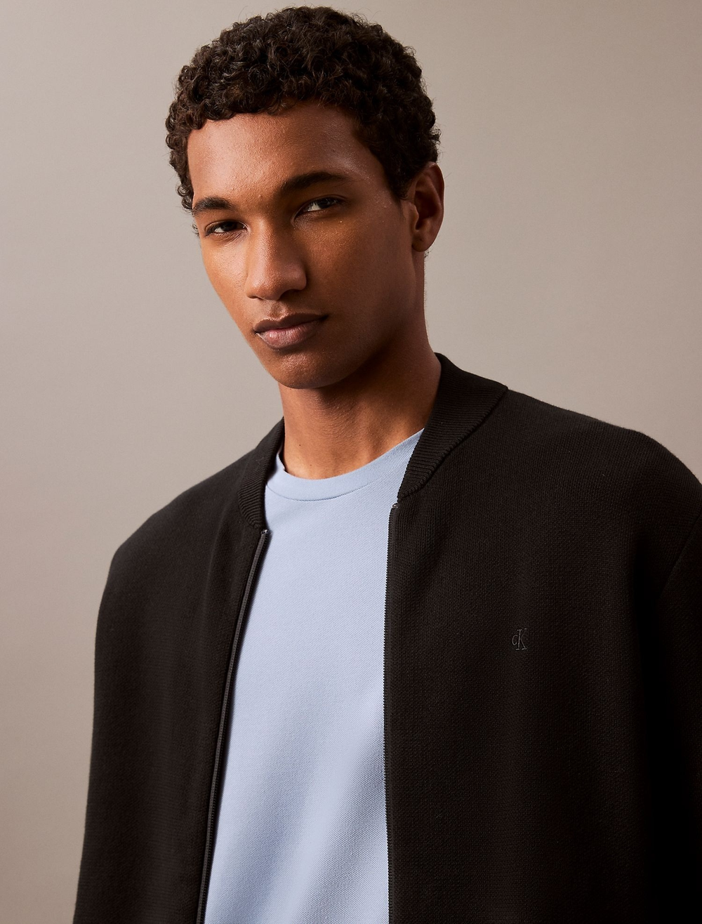 Свитер на молнии Calvin Klein Smooth Cotton Black