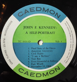 Винтажная виниловая пластинка LP John F. Kennedy A Self Portrait Речи Джона Ф. Кеннеди (USA 1964)
