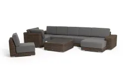 "Капри" трансформирующаяся лаунж-зона из искусственного ротанга, цвет коричневый