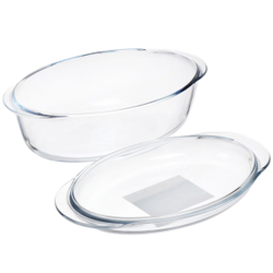 Форма для выпечки стекло, 4 л, овал, с крыш, Pyrex, 459AAST
