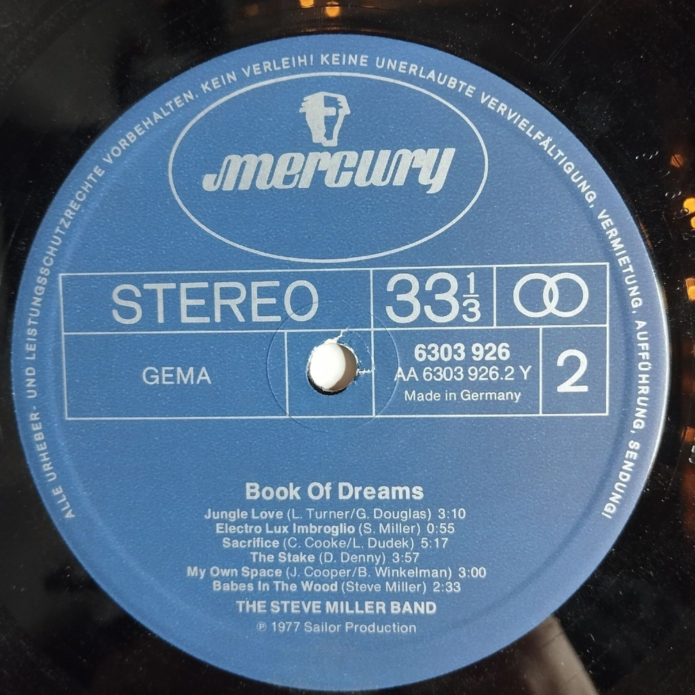 Винтажная виниловая пластинка LP The Steve Miller Band Book Of Dreams (Germany 1977)