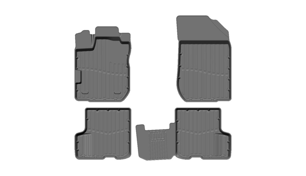 Коврики резиновые в салон 3D PREMIUM для Renault Logan II (2014-) (низкий борт) SRTK.PR.NB.RN.LOG.14G.02X35