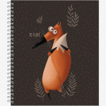 Тетрадь общая 60 листов на металлическом гребне "Лисоньки"