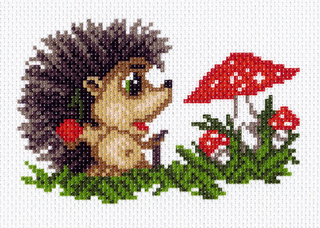 "На грибной полянке"-1163 канва с рисунком