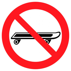 Знак - На скейтборде запрещено
