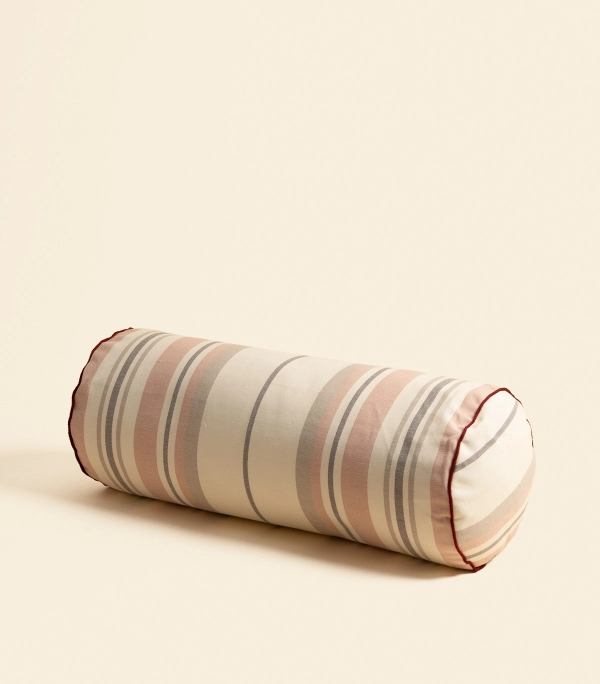 Подушка – Розовая полоска, валик, 50 см | Сельская жизнь