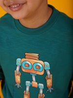 Свитшот " Робот Croot" для мальчика(изумрудный)