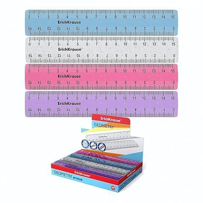 Линейка пластик 15см. Glitter, ассорт. (ErichKrause)